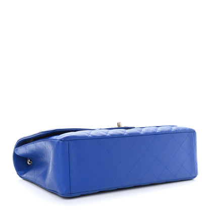 Chanel Caviar Quilted Maxi Single Flap Blue 4 of 12