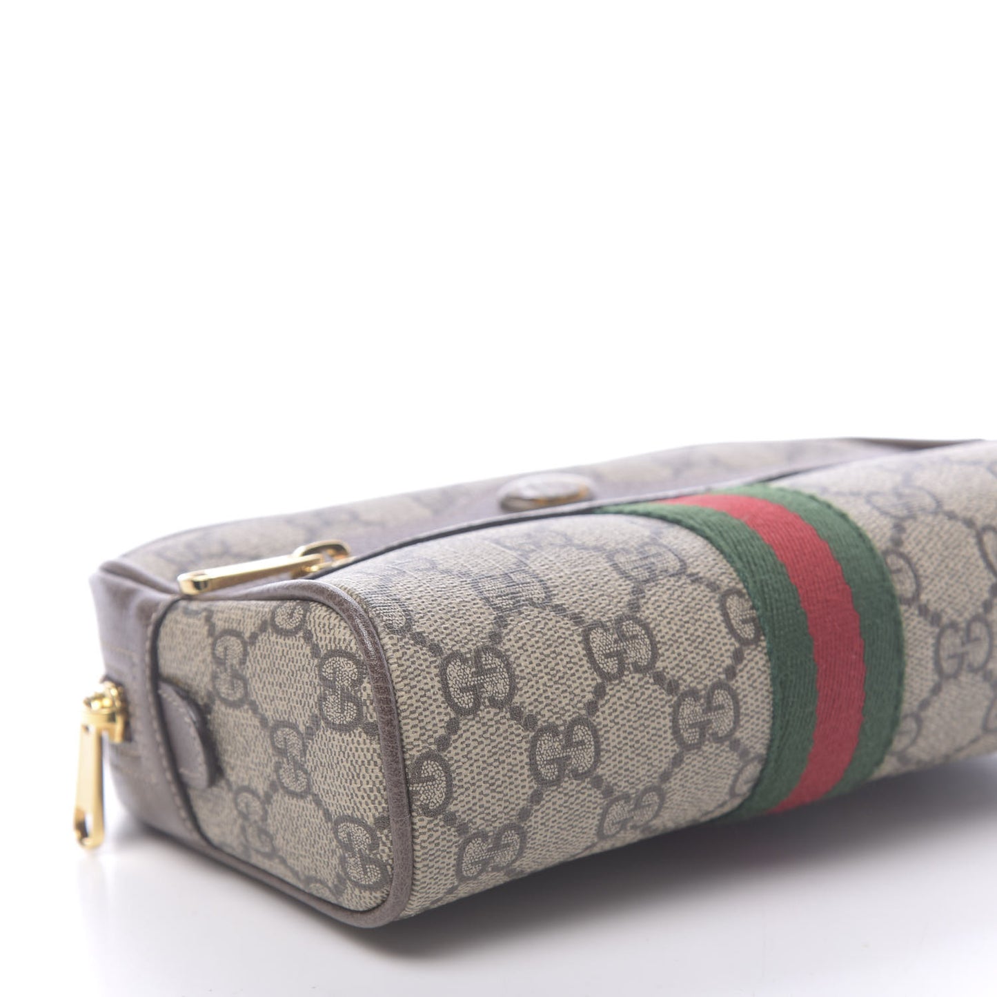GG Supreme Monogram Web Small Ophidia Belt Bag 85 34 Dark Brown