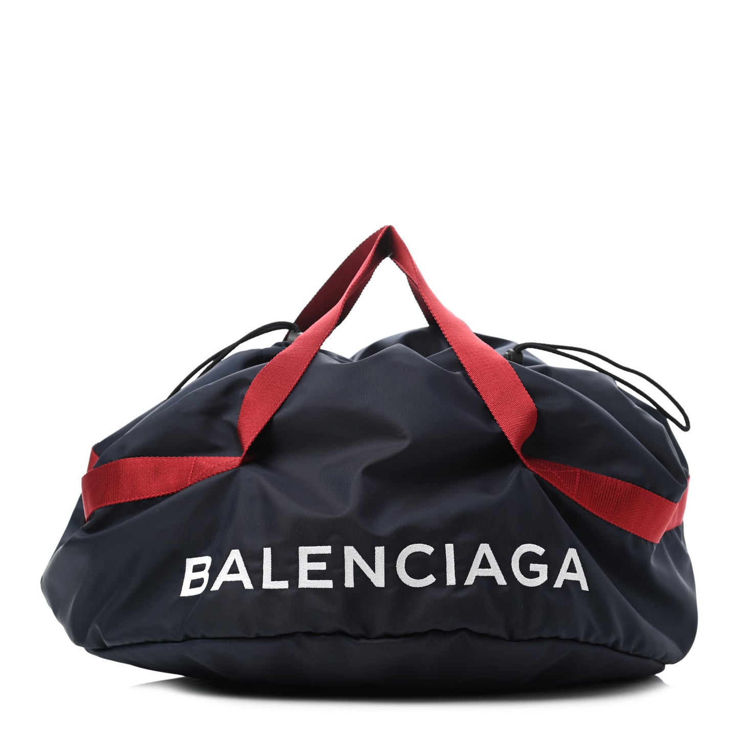 Textured Sport Nylon Logo Embroidered S Wheel Gym Bag Bleu Navy Rouge