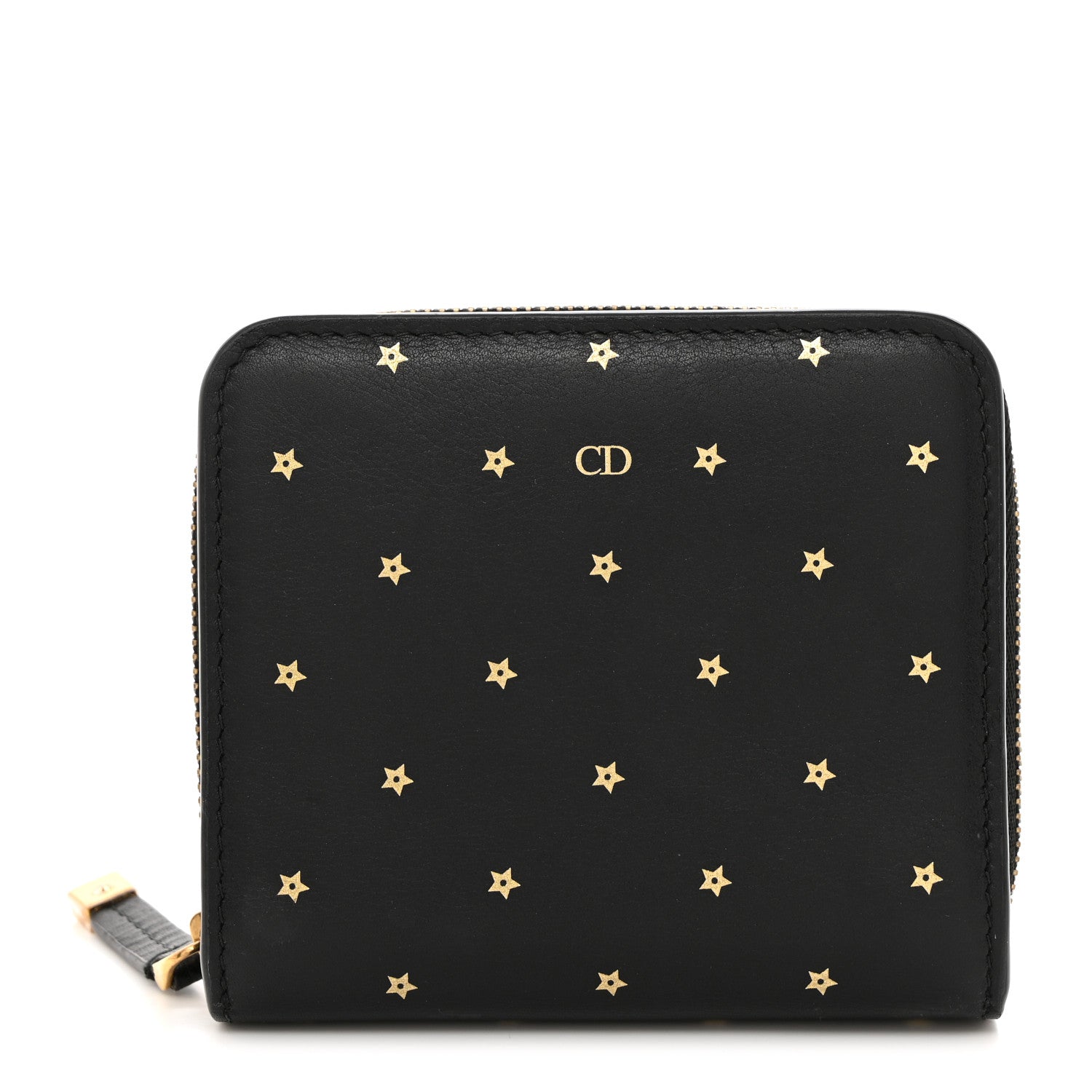 Christian Dior Calfskin Stars Voyageur French Wallet Black 1 of 9