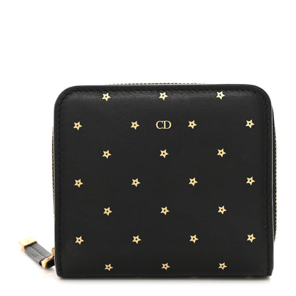 Christian Dior Calfskin Stars Voyageur French Wallet Black 1 of 9