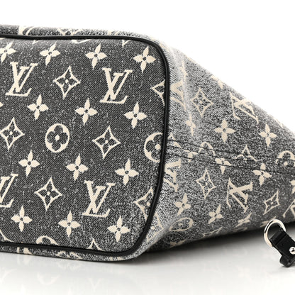 Louis Vuitton Denim Monogram Jacquard Neverfull MM Grey 9 of 9