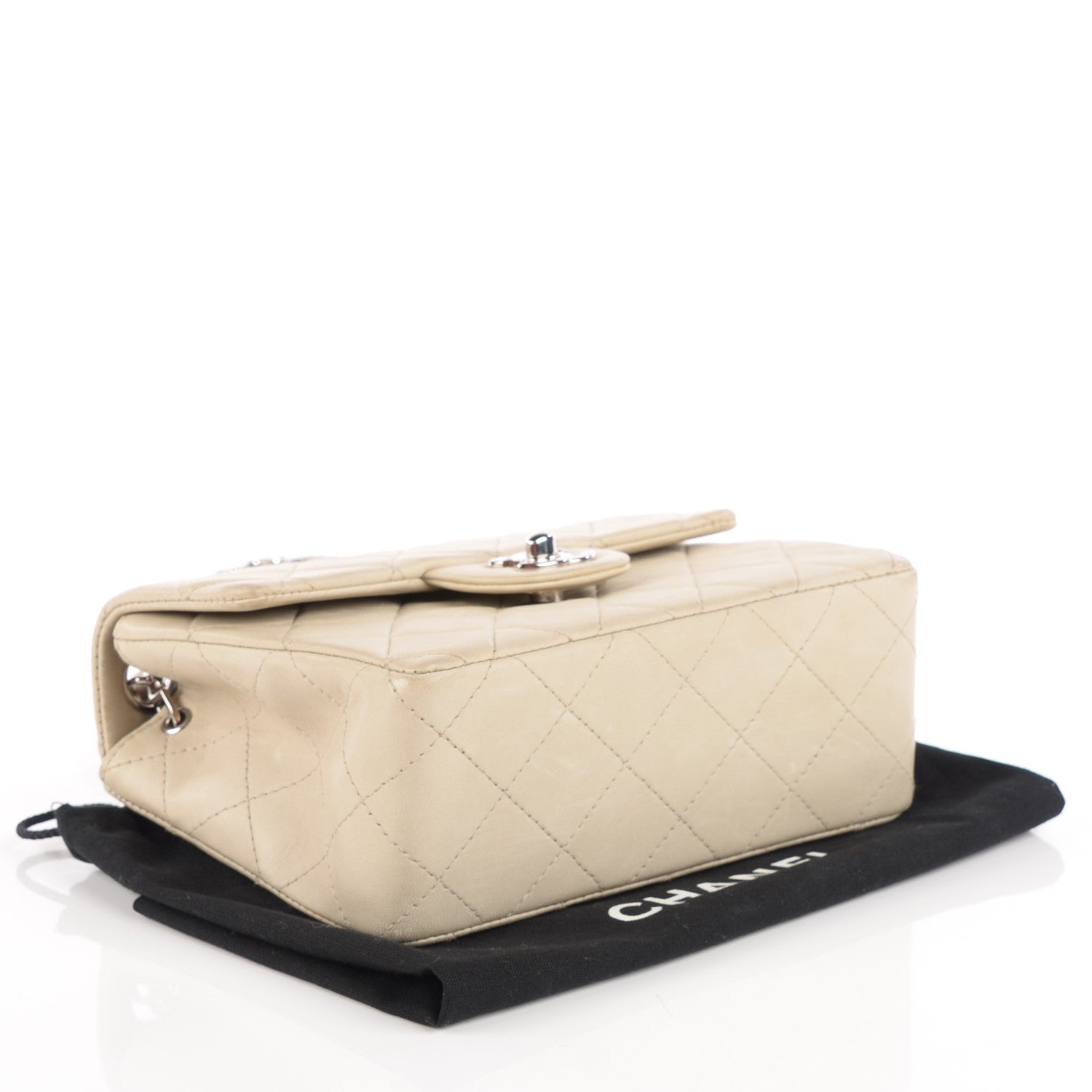 Chanel Lambskin Quilted Mini Square Flap Beige 4 of 8
