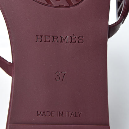 Hermes Rubber Chaine d'Ancre Rivage Sandals 37 Bordeaux 8 of 9