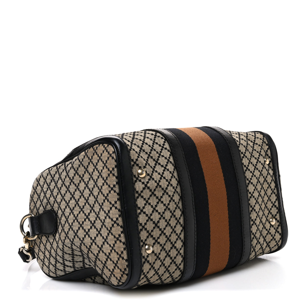 Gucci Diamante Vintage Web Medium Boston Black 3 of 9