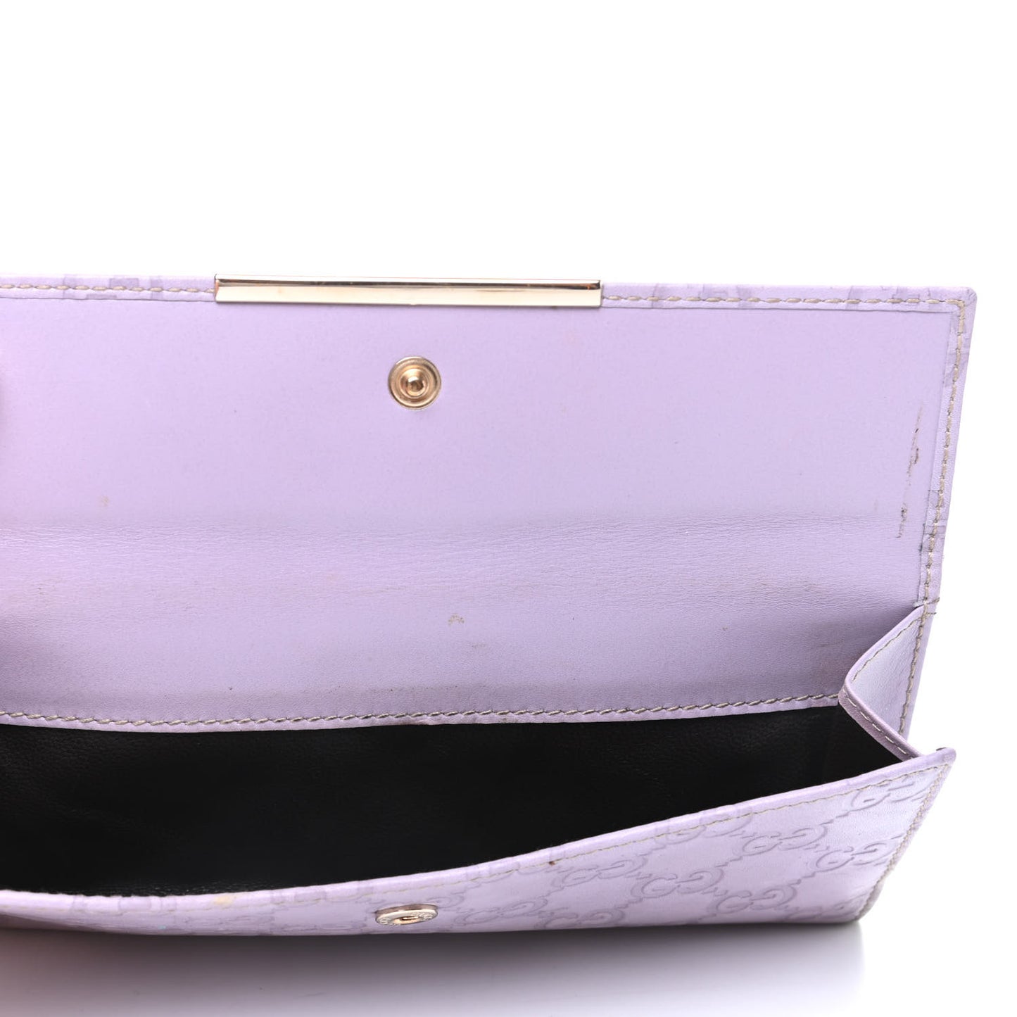 Guccissima Metal Bar Continental Wallet Lavender