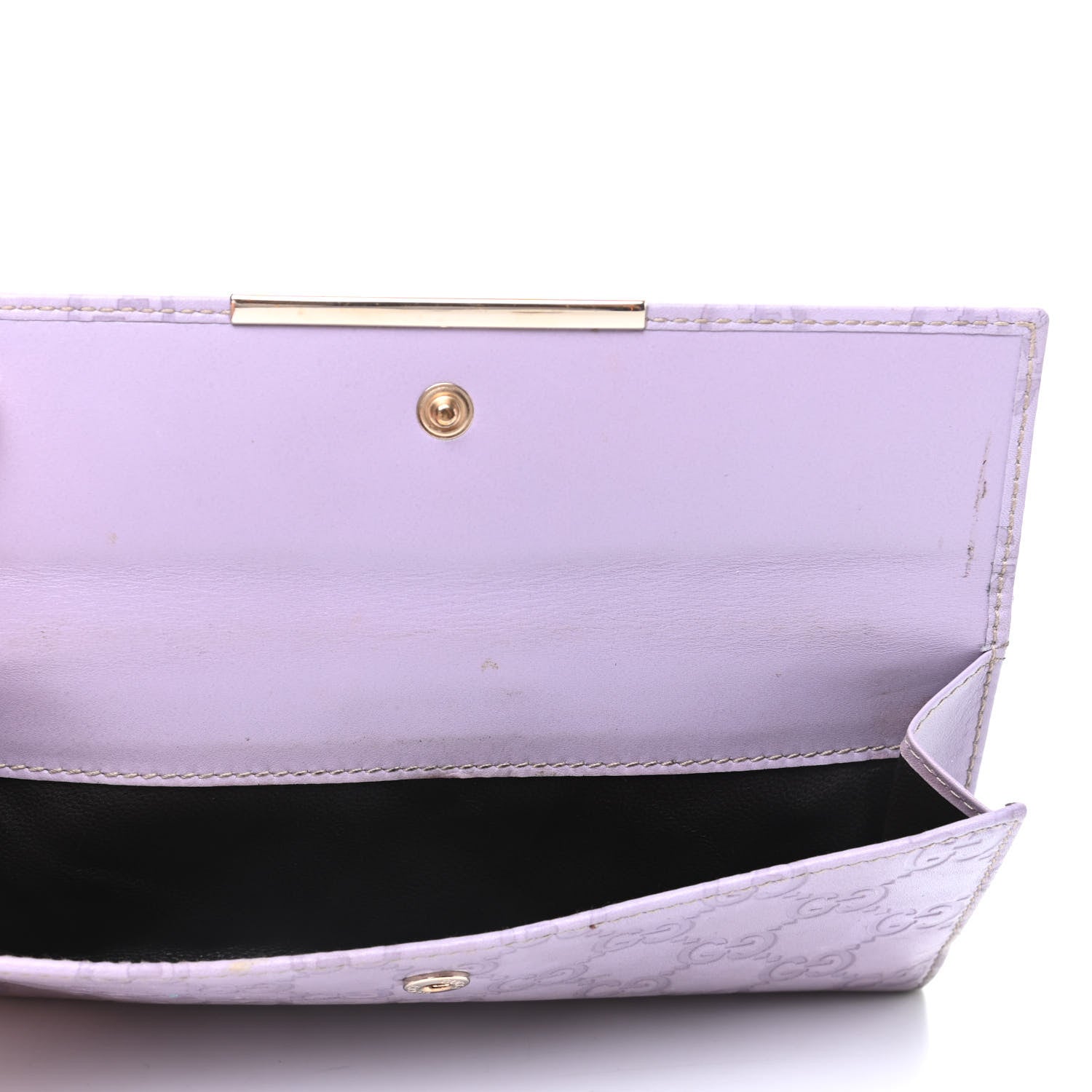 Gucci Guccissima Metal Bar Continental Wallet Lavender 5 of 12