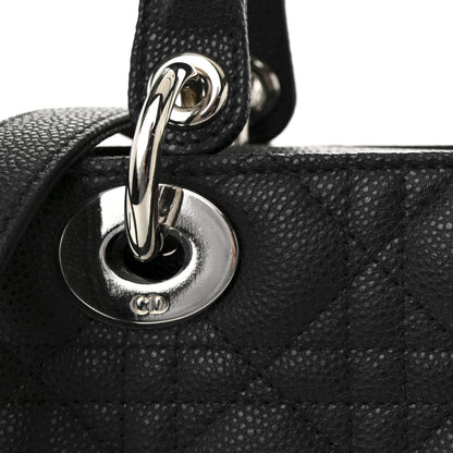 Christian Dior Grained Calfskin Cannage Medium Lady Dior Black 7 of 9