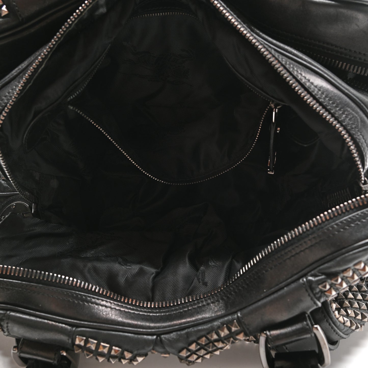 Prorsum Calfskin Studded Knight Satchel Black