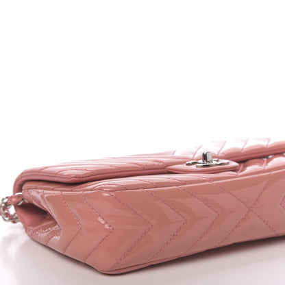 Chanel Patent Chevron Quilted Medium Single Flap Pink 8 of 11