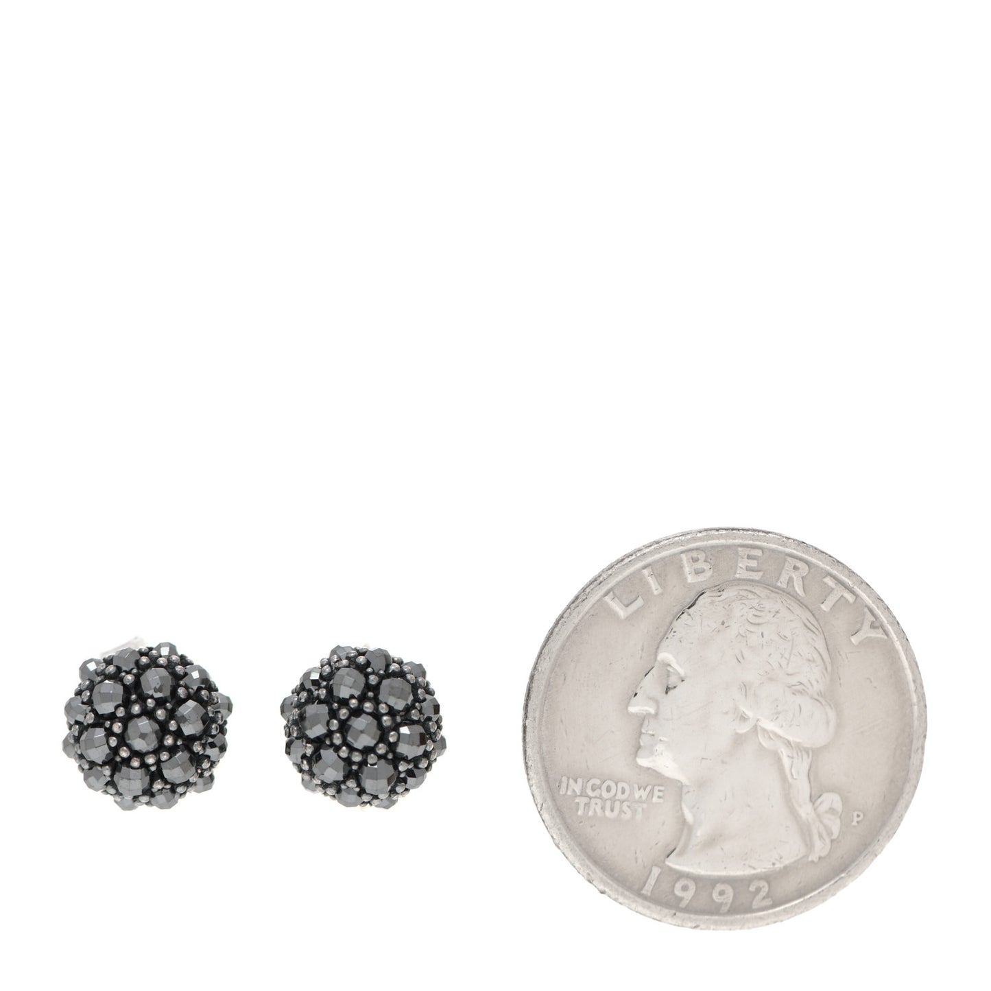 Sterling Silver Hematine Cable Berries Earrings