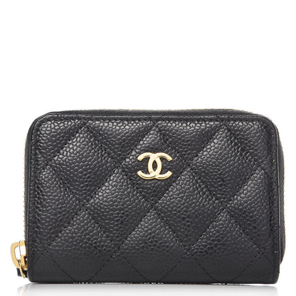 Chanel Caviar Quilted Zip Coin Purse Black 1 of 8