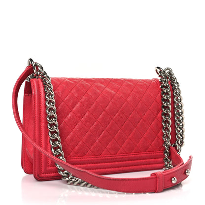 Chanel Caviar Quilted Medium Boy Flap Red 3 of 16