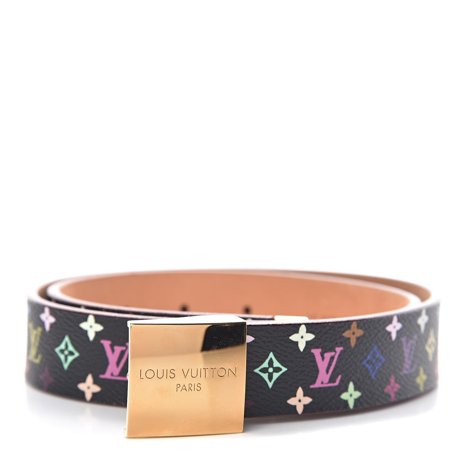 Louis Vuitton Monogram Multicolor Ceinture Belt 70 28 Black 1 of 7