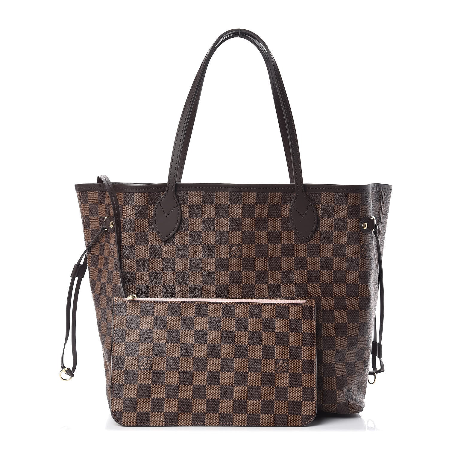 Louis Vuitton Damier Ebene Neo Neverfull MM Rose Ballerine 1 of 12