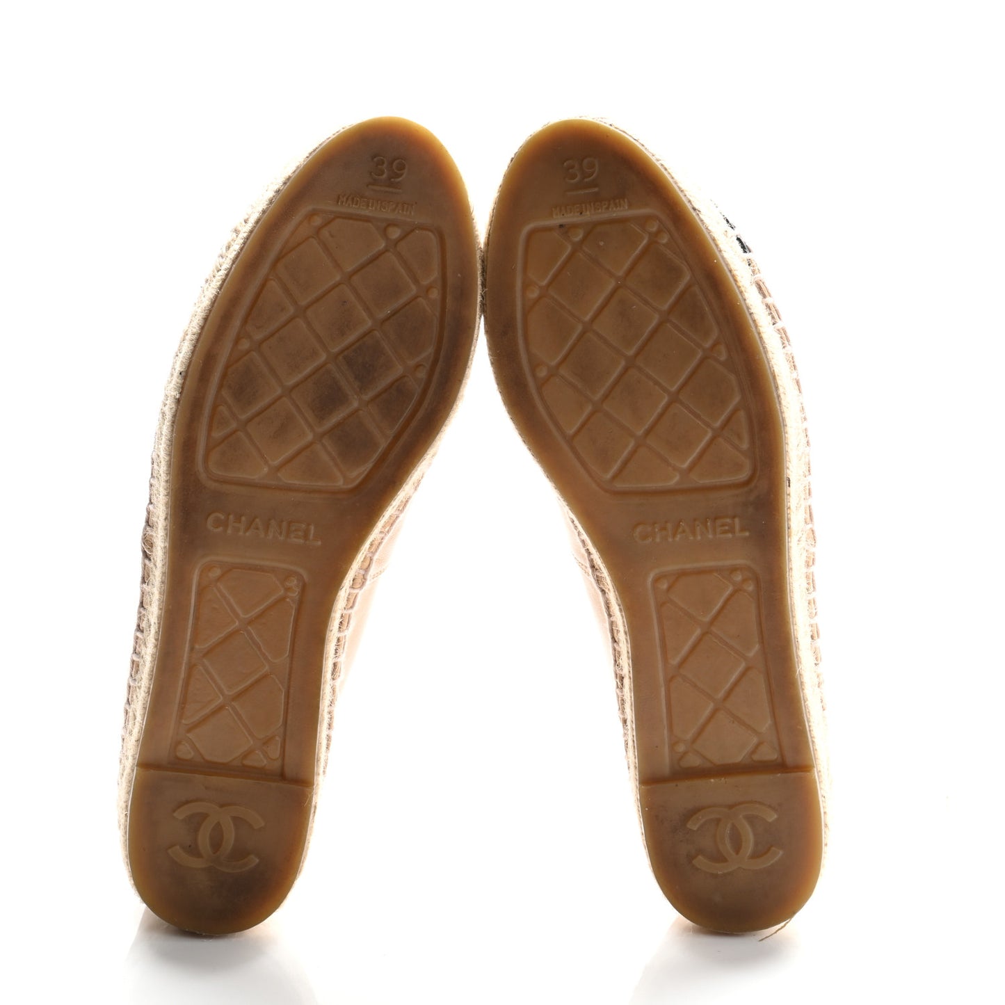 Lambskin CC Espadrilles 39 Beige Black