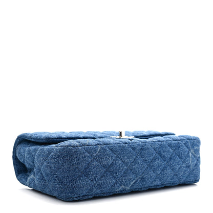 Chanel Denim Quilted CC Print Medium Single Flap Blue 4 of 9