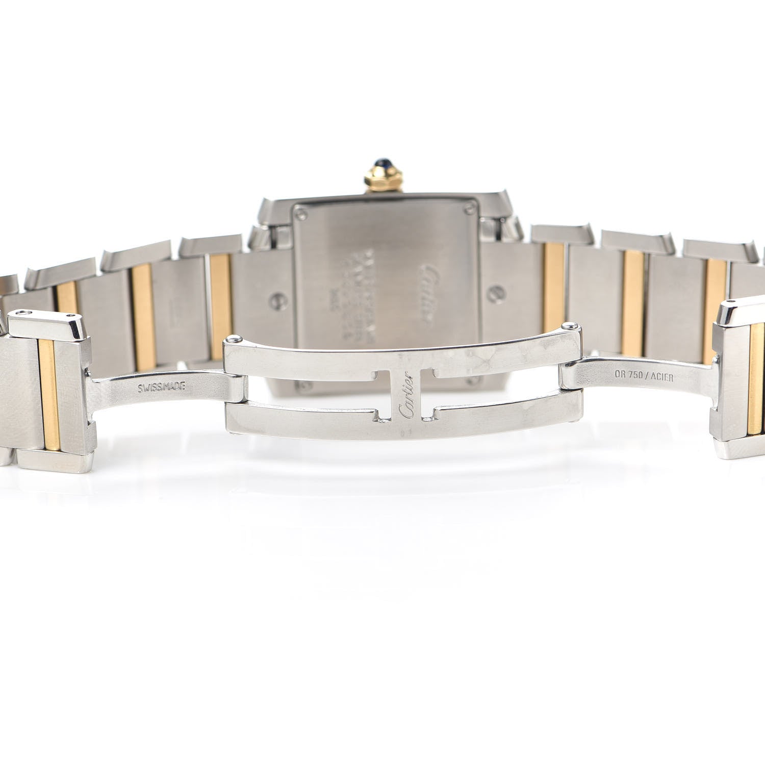 Cartier Stainless Steel 18K Yellow Gold 25mm Tank Francaise Quartz Watch 4 of 4