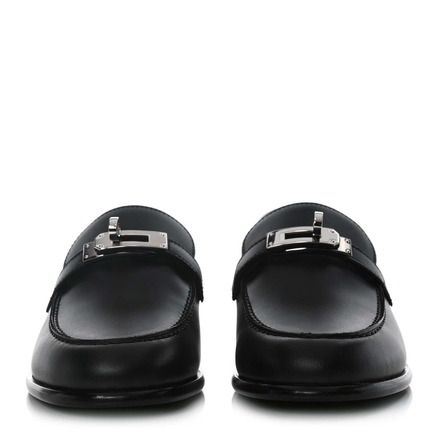 Hermes Calfskin Womens Destin Loafers 36 Black 2 of 10
