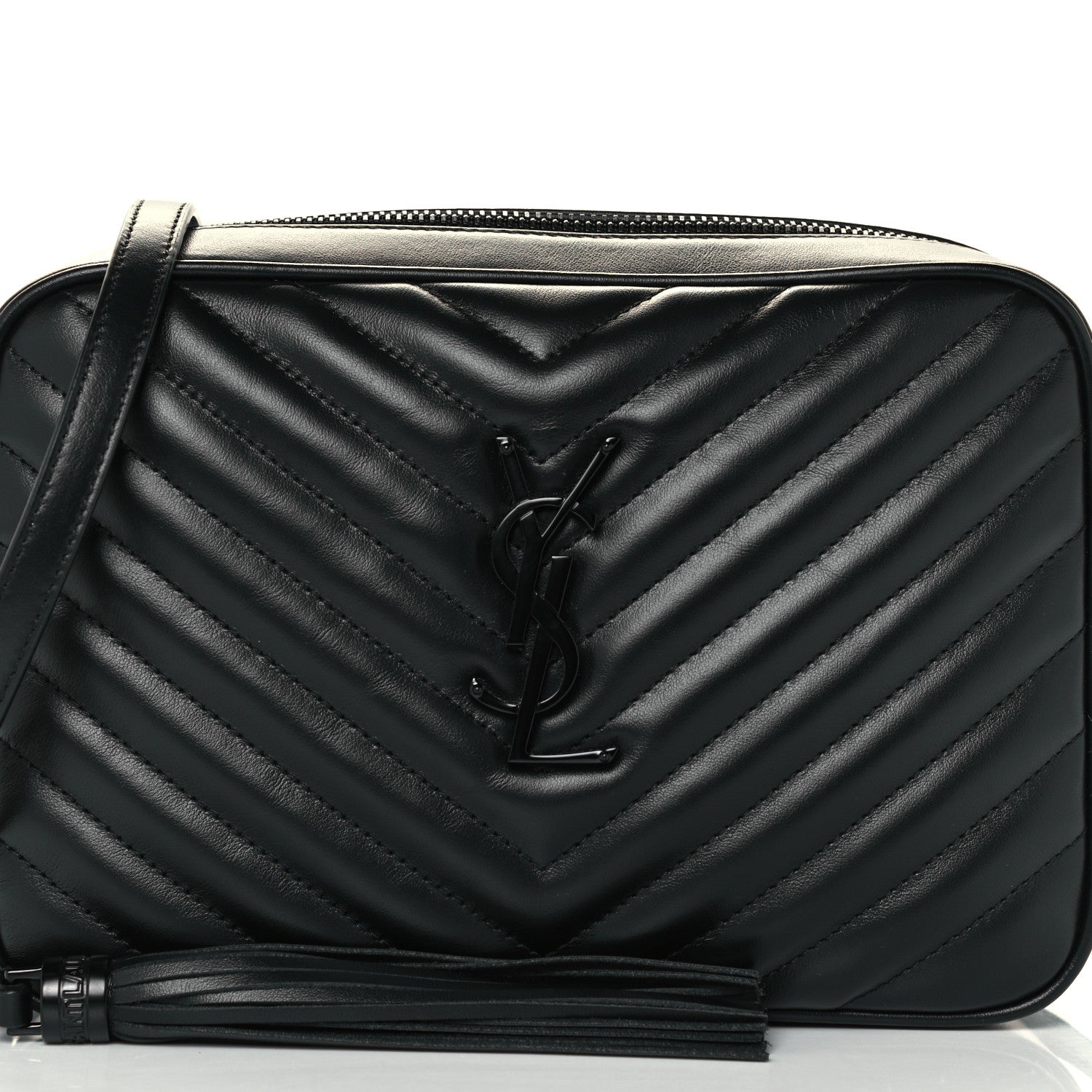 Saint Laurent Calfskin Matelasse Monogram Lou Camera Bag Black 8 of 10