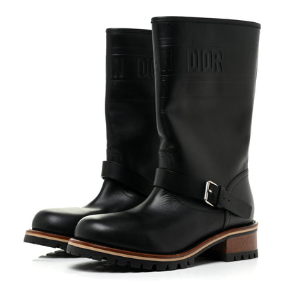 Christian Dior Calfskin Embossed Dior Quest 35mm Biker Boots 37 Black 3 of 11