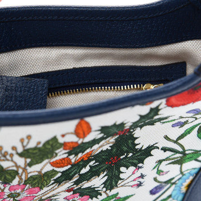 Gucci Canvas Flora Medium Jackie Hobo Blue Agata 9 of 10