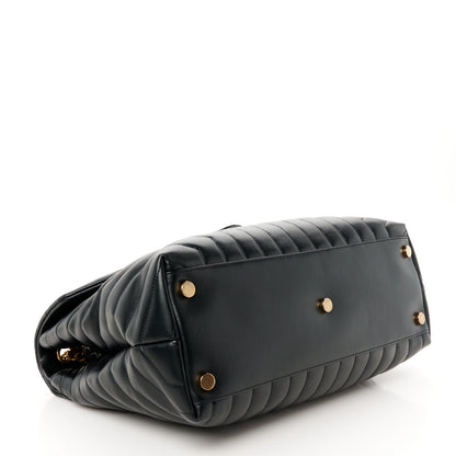 Saint Laurent Calfskin Y Quilted Monogram Large Loulou Chain Satchel Black 4 of 11