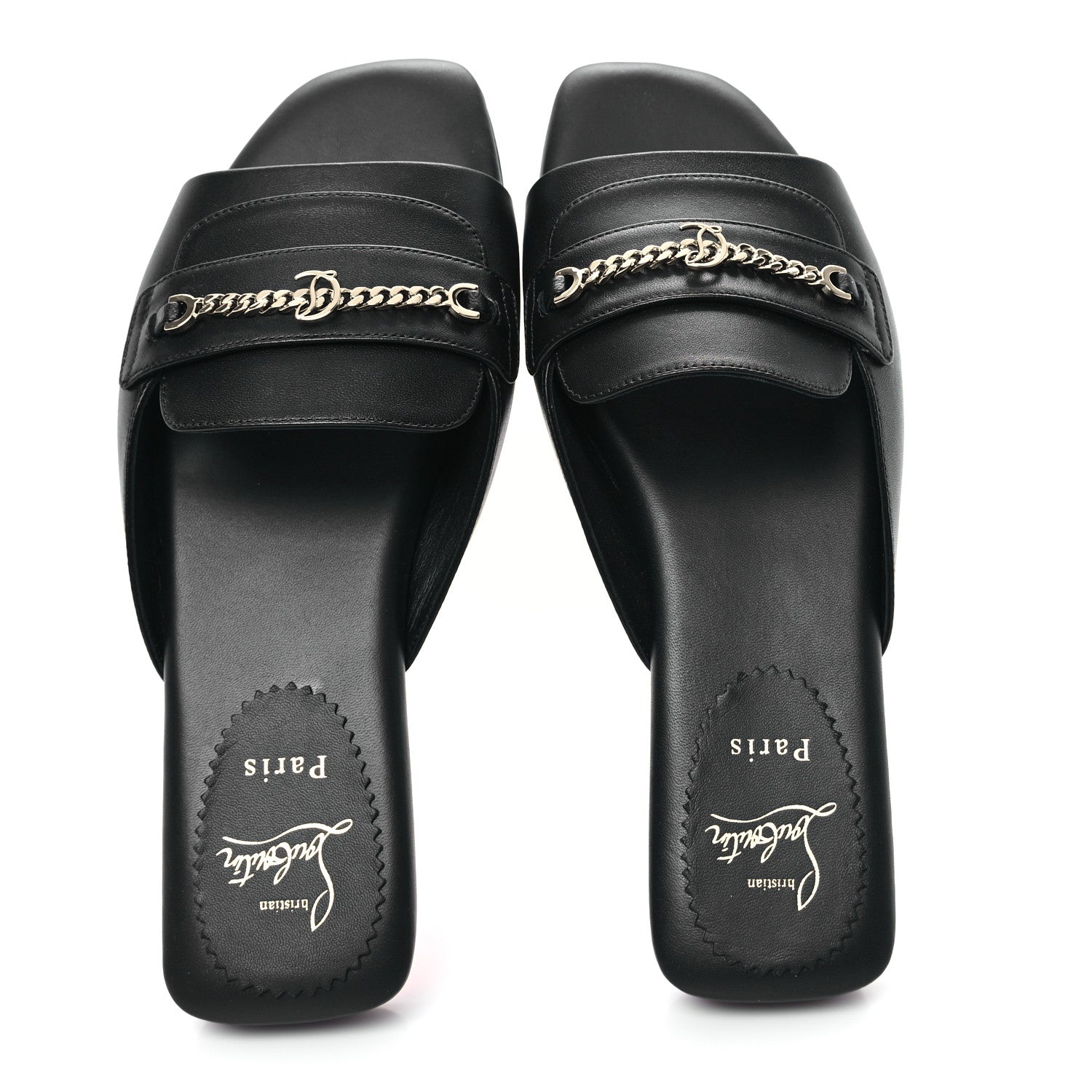 Christian Louboutin Calfskin Miss MJ Mule Flat Slides 40 Black 2 of 9