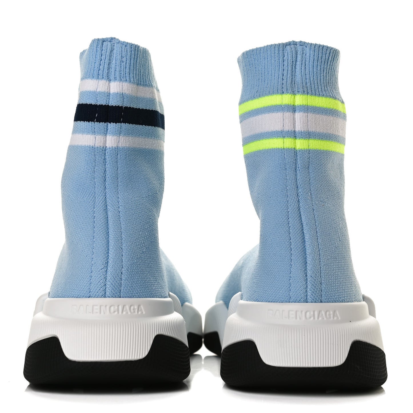 Technical 3D Recycled Knit Striped Womens Speed 2.0 Sneakers 37 Airy Blue Navy Fluorescent Yellow