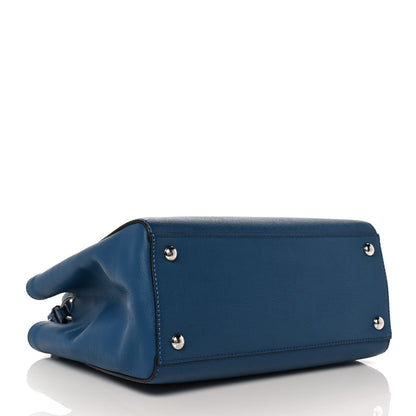 Fendi Vitello Elite Petite 2Jours Tote Blue Cobalto 4 of 10