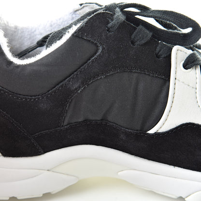 Chanel Fabric Calfskin Suede CC Womens Sneakers 38 Black 9 of 10