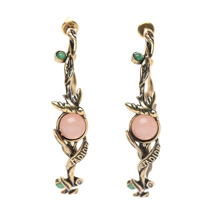 Christian Dior Metal Resin J'Adior Hoop Earrings Aged Gold 1 of 4