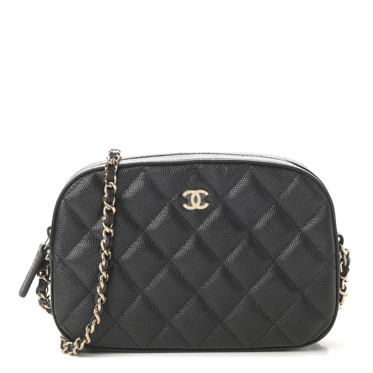 Caviar Quilted Vanity With Chain Black