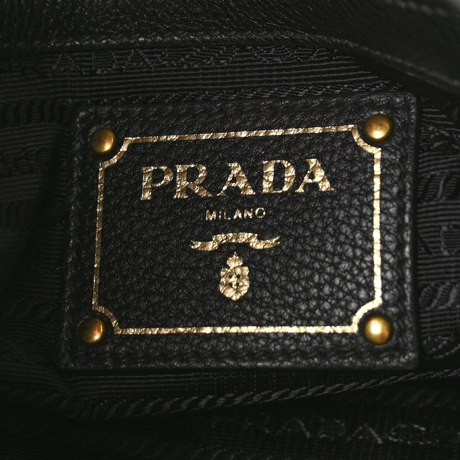 Prada Vitello Phenix Embossed Logo Hobo Black 6 of 9