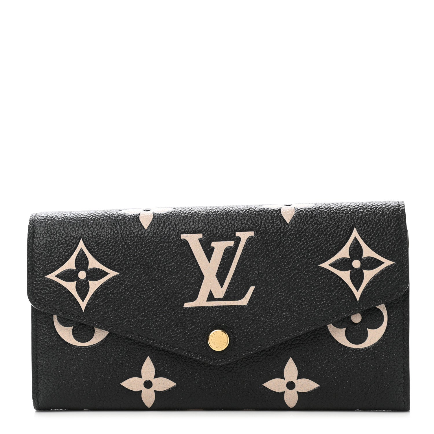 Louis Vuitton Monogram Empreinte Giant Sarah Wallet Black Beige 1 of 7