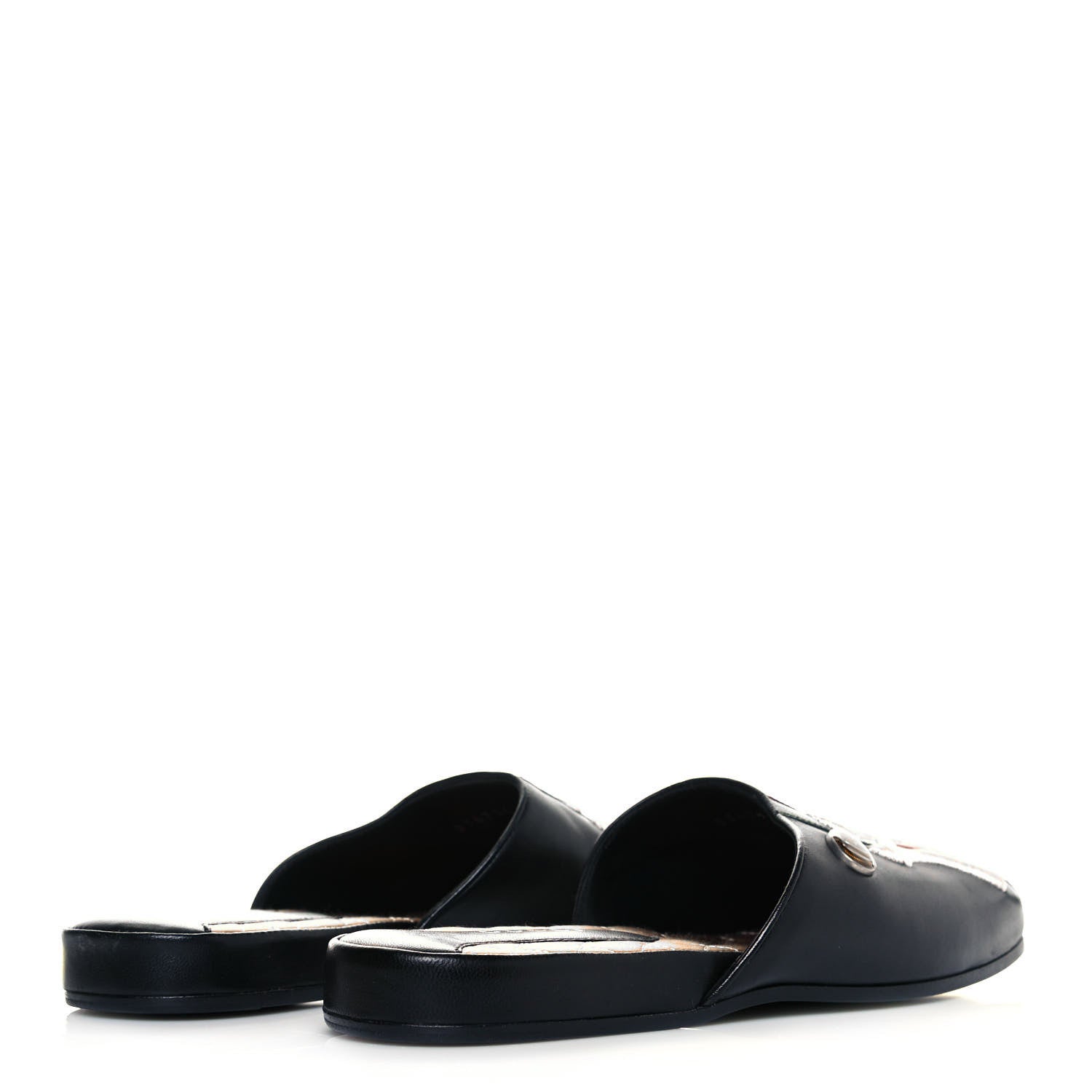 Gucci X MLB Lambskin NY Yankees Embroidered Womens GG Slippers 36 Black 4 of 6