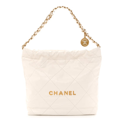 Chanel Shiny Calfskin Quilted Small Chanel 22 White 3 of 12