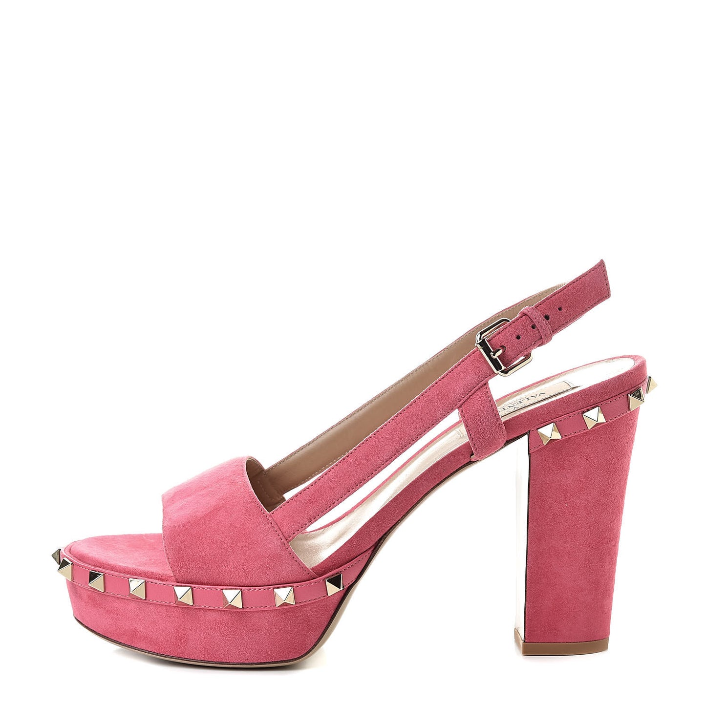 Suede Rockstud Slingback 75/105mm Platform Sandals 39.5 Shadow Pink