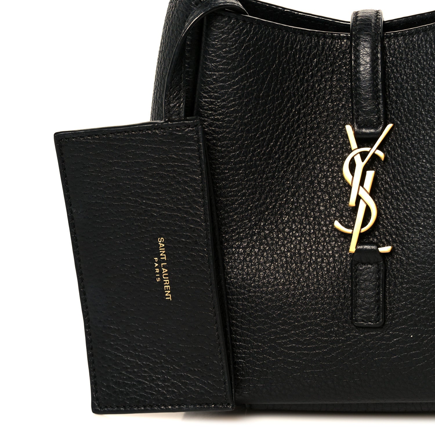 Saint Laurent Grained Calfskin Baby Le 5 A 7 Supple Hobo Black 9 of 13