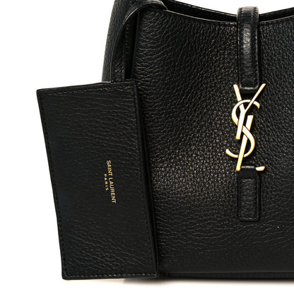 Saint Laurent Grained Calfskin Baby Le 5 A 7 Supple Hobo Black 9 of 13