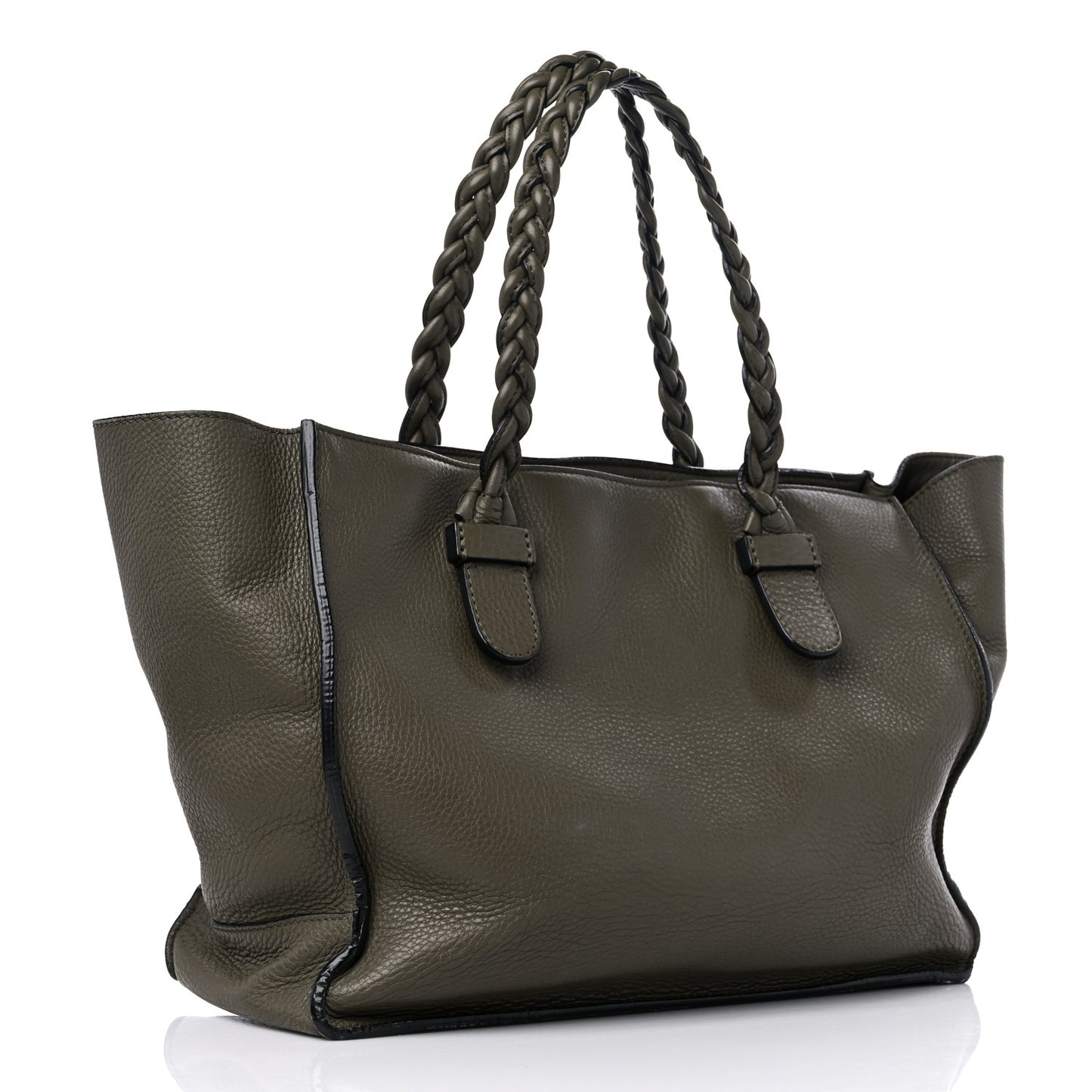 Grained Calfskin To Be Cool Tote Khaki