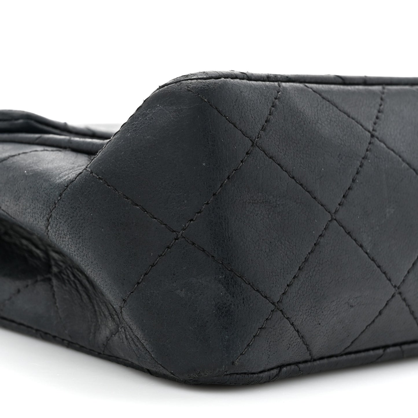 Lambskin Quilted Mini Square Flap Bag Black