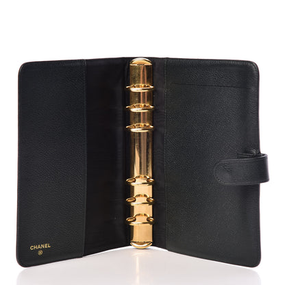 Chanel Caviar Timeless CC Ring Agenda Planner Dark Green 5 of 10