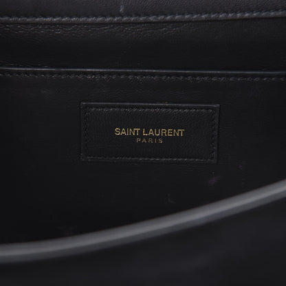 Saint Laurent Suede Classic Monogram Cassandre Tassel Clutch Dark Brown 6 of 12