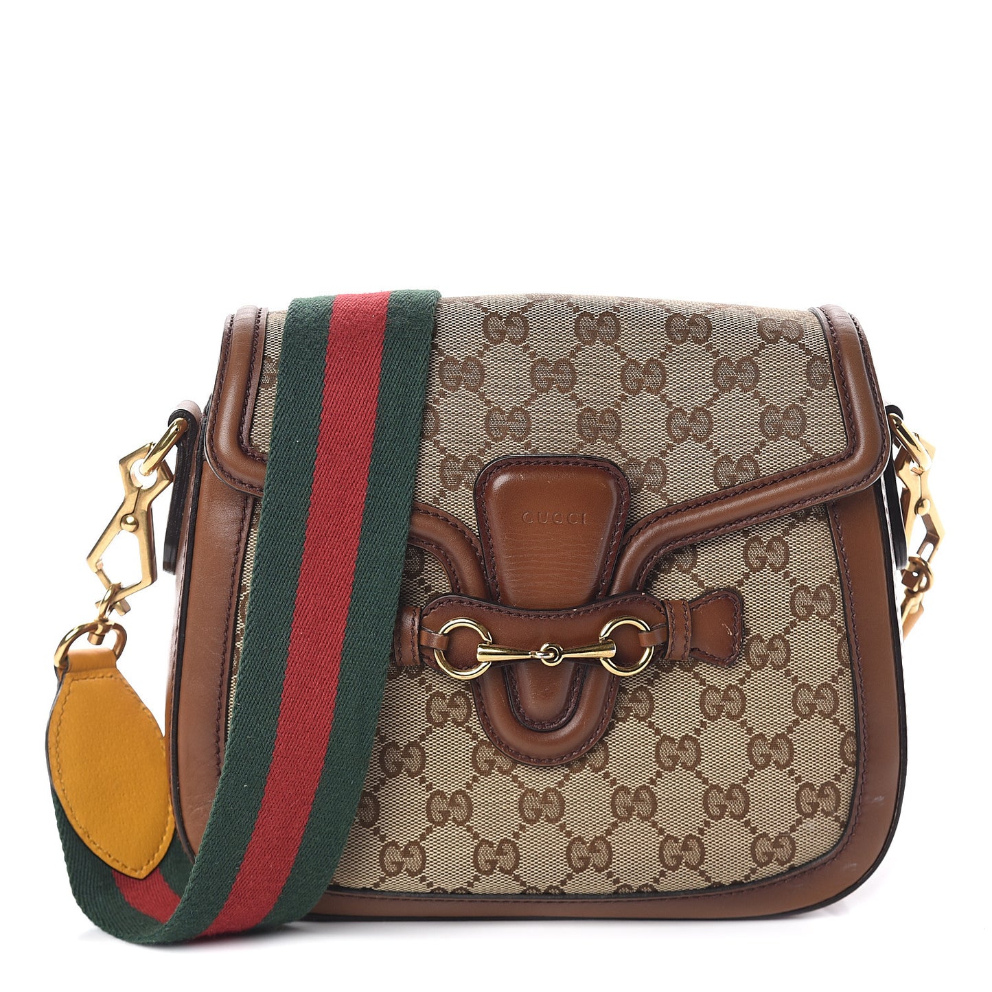 Monogram Medium Lady Web Shoulder Bag Beige Cuir