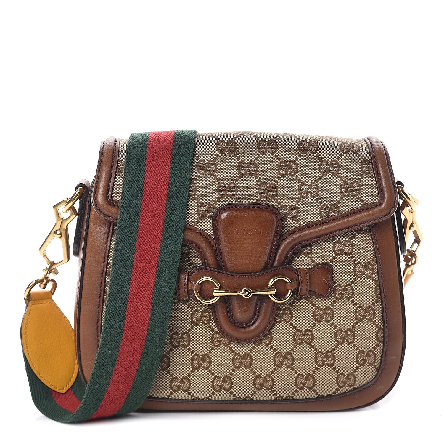 Gucci Monogram Medium Lady Web Shoulder Bag Beige Cuir 1 of 8