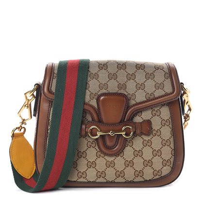 Gucci Monogram Medium Lady Web Shoulder Bag Beige Cuir 1 of 8