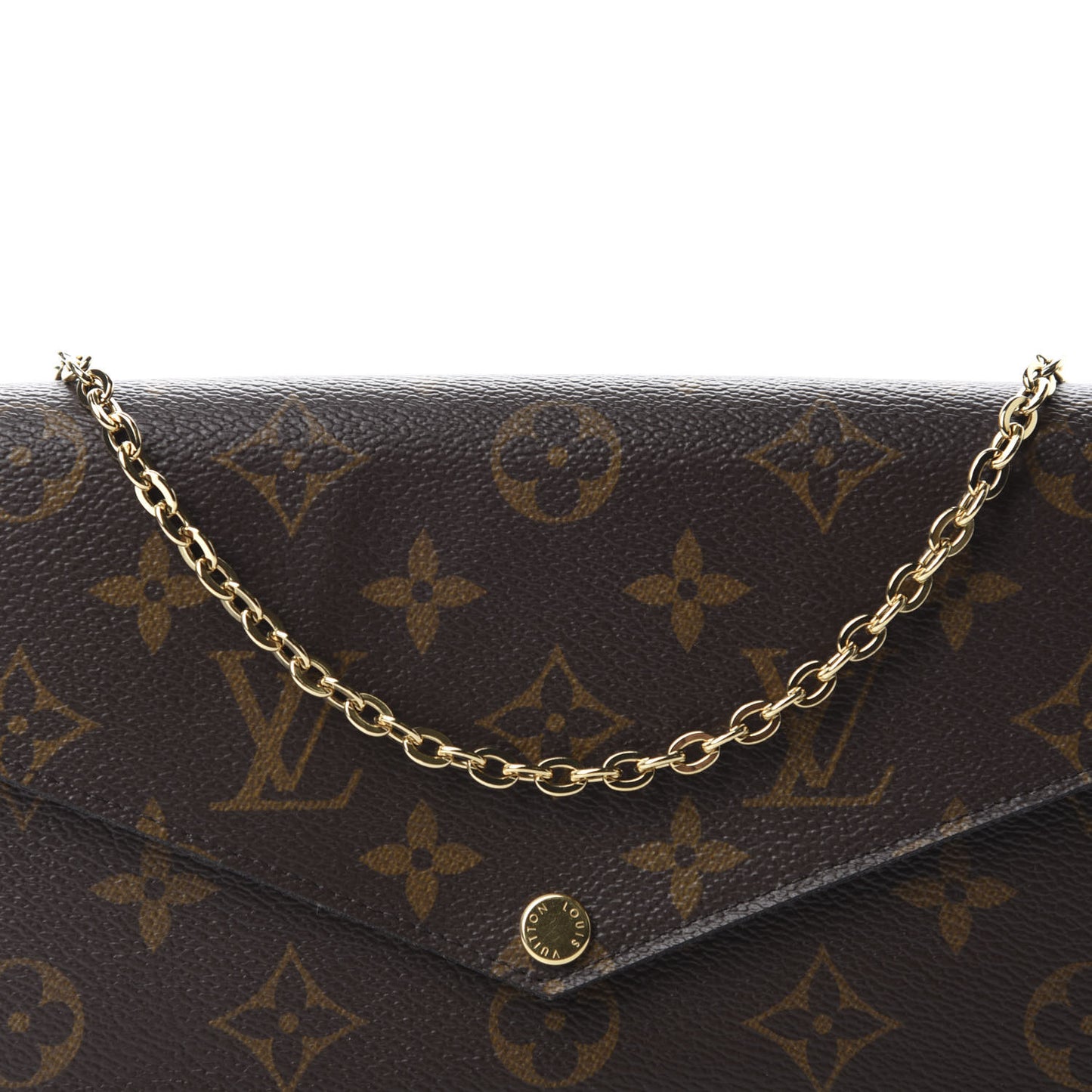 Monogram Pochette Felicie Chain Wallet Fuchsia