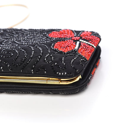 Judith Leiber Fabric Crystal Flower Clutch Black 10 of 17