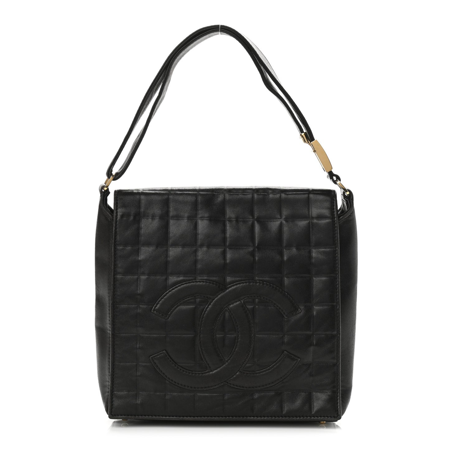Lambskin Quilted Small Chocolate Bar Shoulder Bag Black